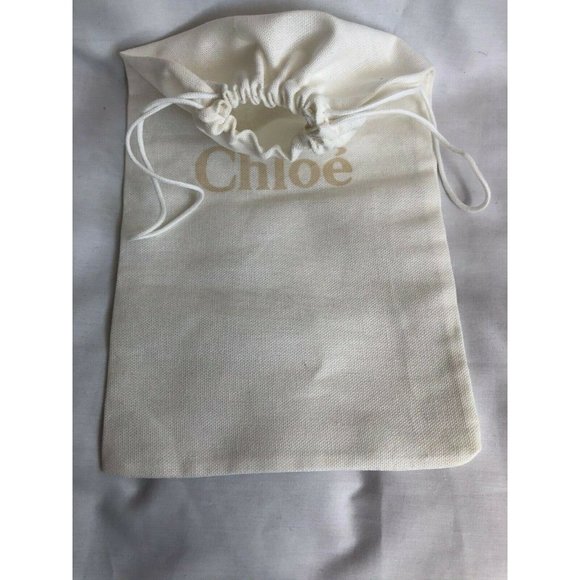 Chloe Dustbag Storage Drawstring Pouch White 13" x 7" - Picture 8 of 9